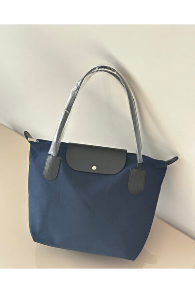 Nues M/J Kadın No7 Kanvas Deri Askılı Kol Çantası / Lacivert