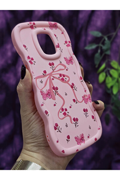 Magic Ring Redmi Note 9 Pro - Note 9S Compatible Butterfly Ribbon and Floral Pattern Pink Phone Case