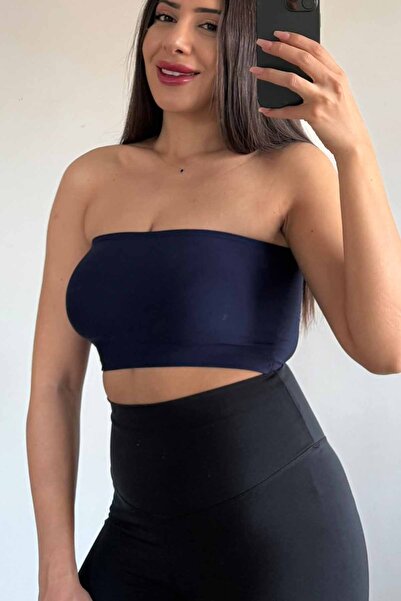 CİDDE Women's Strapless Seamless Crop Bustier