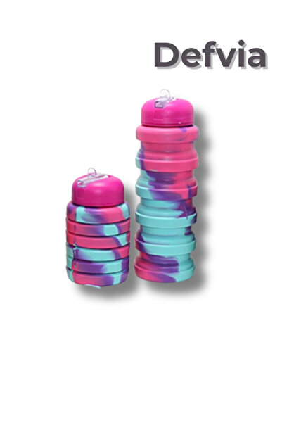 Defvia Katlanabilir Portatif Silikon Su Şişesi 500 ml – 1. Sınıf Silikon