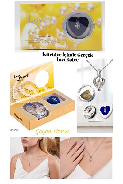 ÇEÇEN HOME İstiridye İçinde Gerçek İnci Kolye Sevgiliye Hediye Kendin Yap Kol...
