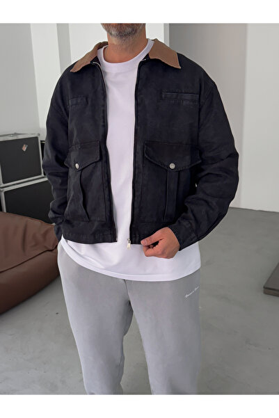 BYBASICMAN Μπουφάν με μαύρο γιακά με λεπτομέρεια τσέπης BRY-110-07