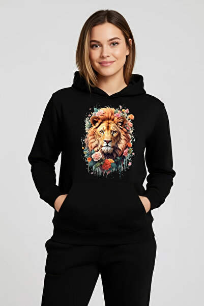 Gadali Hanorac supradimensionat pentru femei, cu imprimeu cu flori de leu, cu...