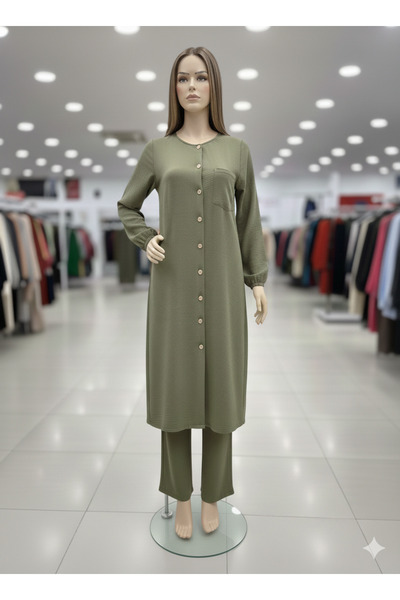 Seyteks طقم نسائي مكون من قطعتين من قماش أيروبين – قصة أنيقة ومريحة