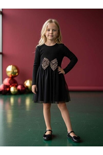 Zekids Φόρεμα Tutu για κορίτσια με βαμβακερή λεοπάρδαλη λεπτομέρεια με φιόγκο