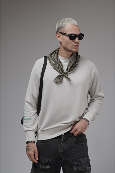 Butik Trend Biz Oversized Pattern Crew Neck Sweatshirt