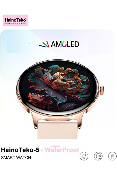 HAINOTEKO -5 Super Slim AMOLED Smart Watch with Waterproof & AI Voice Assistance (Black)