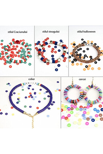 OEM Polymer Clay Bead Kit: 24 Colors, 6mm Spacers for Jewelry & Bracelet Making, Ages 14+