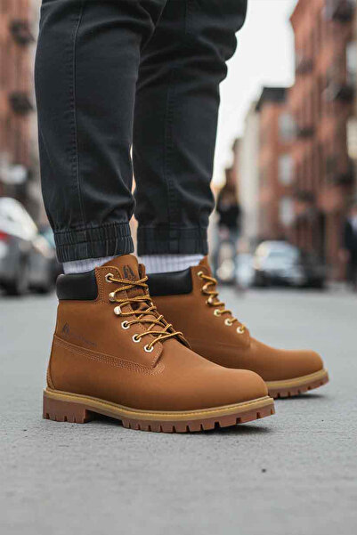 AYAKMOD Cinnamon Nubuck Genuine Leather Non-Slip Men's Boots 725812 Helppo m