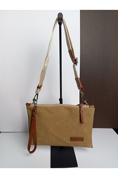 JUST WOMAN Women's Waxed Texture Canvas Shoulder Wrist Crossbody Sports Bag