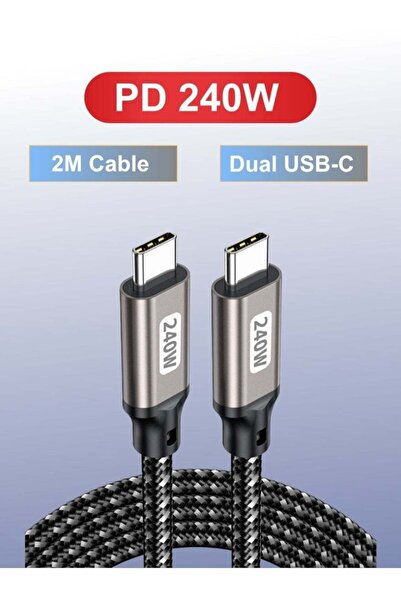Amijoy 240W Type C Cable 2M, Type C to Type C Charging Cable, USB C PD 48V/5A Type-C Fast Charger Cable