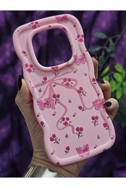 Magic Ring Xiaomi Redmi Note 14 Pro 4g Compatible Butterfly Ribbon and Floral Pattern Pink Phone Case