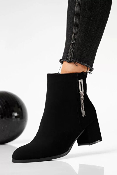 Zaira Botine dama îmblanite negre din piele ecologica Beatrice #22646 - 40