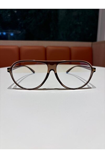 funeyes Marcus Smoke Brown Light Brown Pilot Blue Light Protection Unisex Optical Glass Compatible Glasses Drop Model