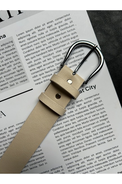 LİA KEMER 2-Pack Leave Classic Patterned Women's Silver Buckle Belt Coat Belt Dress Belt Trouser Belt