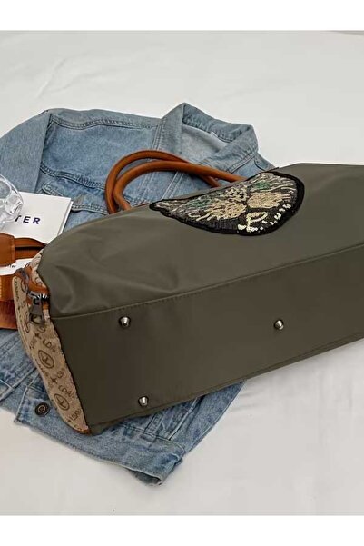 ÇANTA Large Capacity Bear Pattern Travel Bag Durable Oxford Cloth Fitness Yoga Ideal Handheld Shoulder Bag