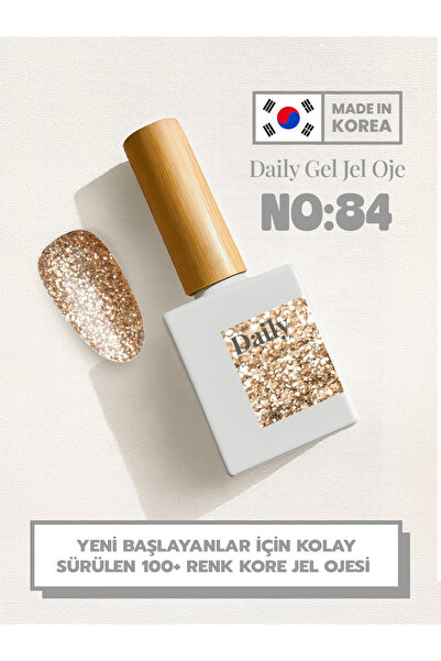 Serrano Markt DailyGel Glitter Line Kalıcı Oje – DY-84 Nude Gold Glow (LED/UV...