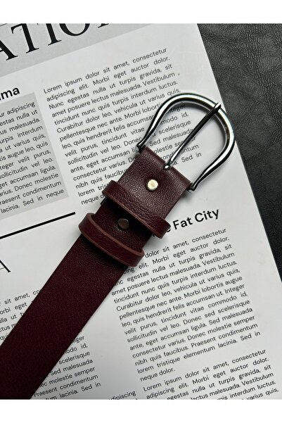 LİA KEMER Leave Classic Patterned Women's Silver Buckle Belt Jacket Belt Dress Belt Trouser Belt