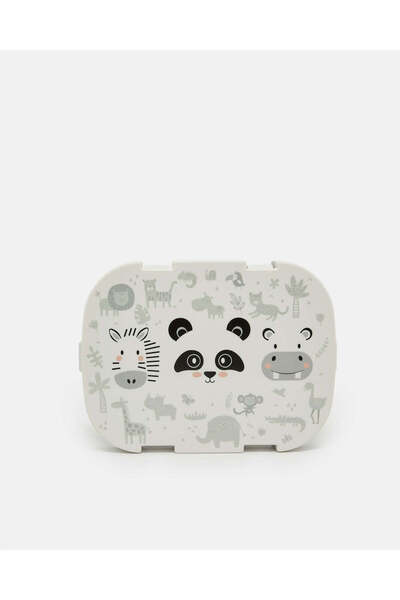 REDTAG Grey Zebra Print Bento Lunch Box