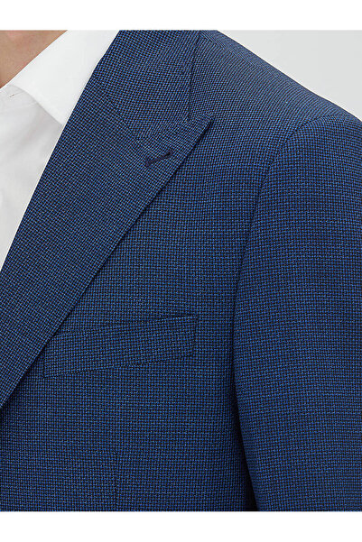 Kip Blue Micro Modern Fit 100% Wool Jacket
