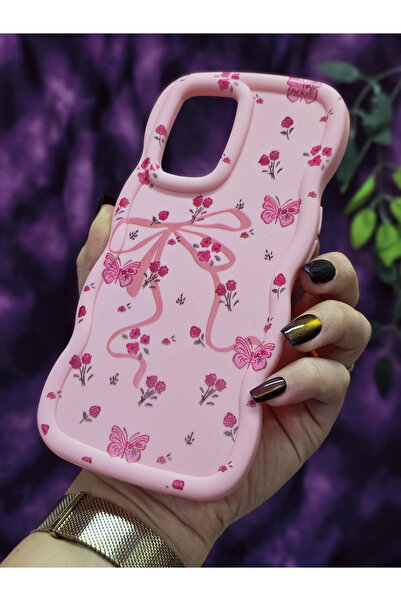 Magic Ring Oppo A74 Compatible Butterfly Ribbon and Flower Pattern Pink Phone Case