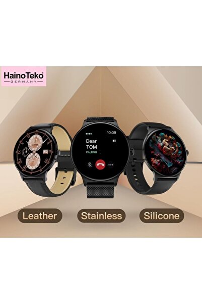 HAINOTEKO -5 Super Slim AMOLED Smart Watch with Waterproof & AI Voice Assistance (Black)