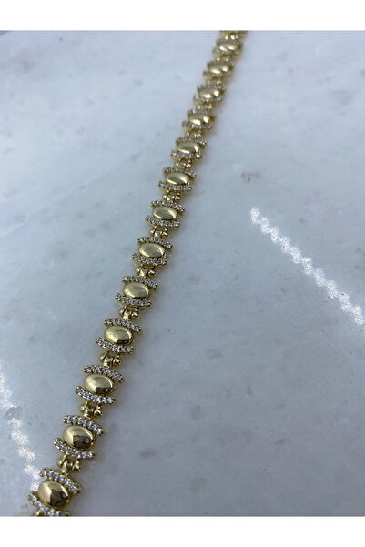 Byoz store Xuping Gold Oval Plate Zircon Stone Bracelet