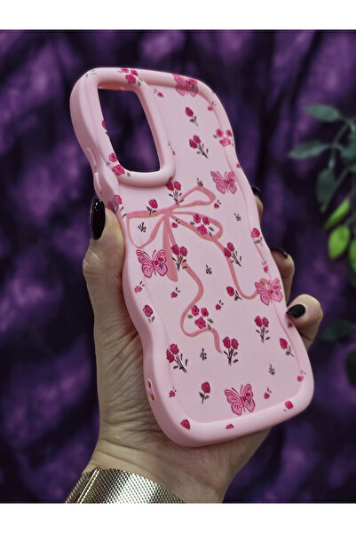 Magic Ring Redmi Note 11 Pro/Note 12 Pro 4g Compatible Butterfly Ribbon and Floral Pattern Pink Phone Case