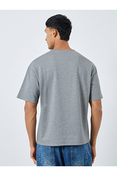 Styli Oversized Heavy Stretch Henley Neck T-Shirt