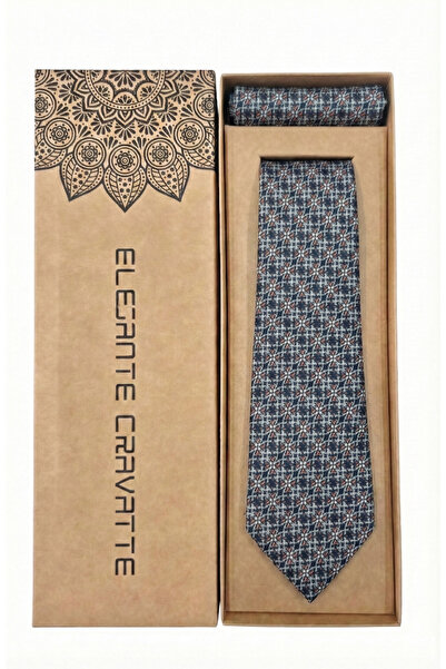 Elegante Cravatte Multi-Colored Custom Pattern Tie and Pocket Square - with Custom Box