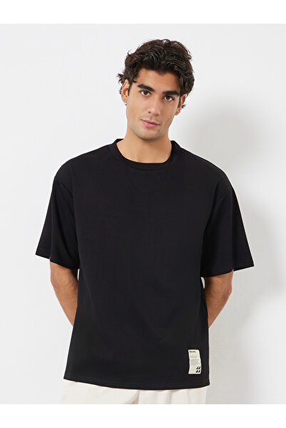 Styli Men Oversized Soft Heavy Jersey T-Shirt with Badge