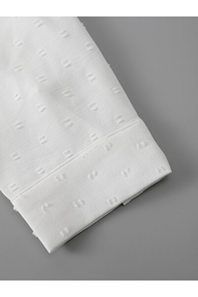 Take Two By Styli Men White Textured Long Sleeve Shirt