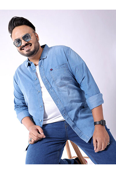 HardSoda By Styli Plus Size Casual Denim Shirt