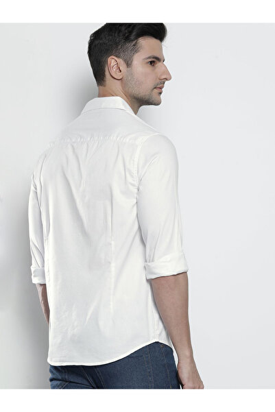 The Indian Garage Co By Styli Men White Cotton Slim Fit Shirt