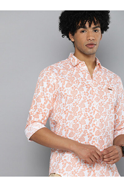 The Indian Garage Co By Styli Men White Floral Print Slim Fit Shirt