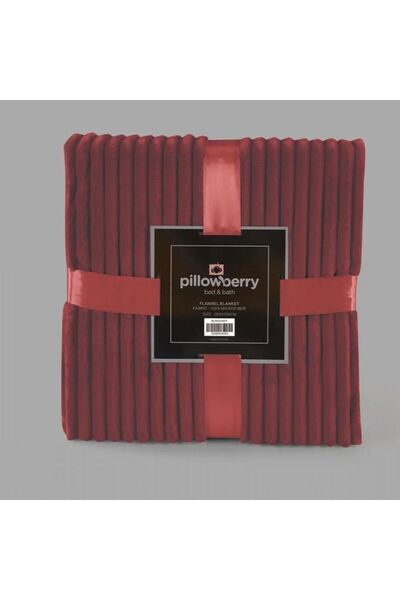 Reiashn Pillow soft blanket, burgundy color, double size, 230*260 cm