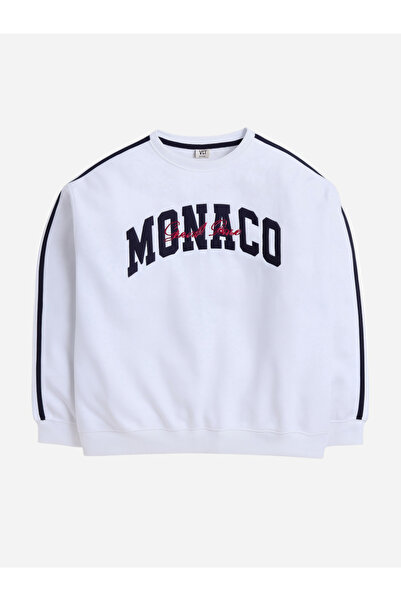 Victor and Jane By Styli Off White Monaco Sweatshirt - 100% Cotton Fleece