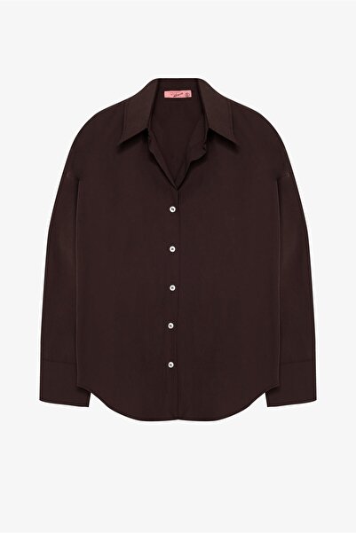 Quzu Uzun Kollu Gömlek Kahve