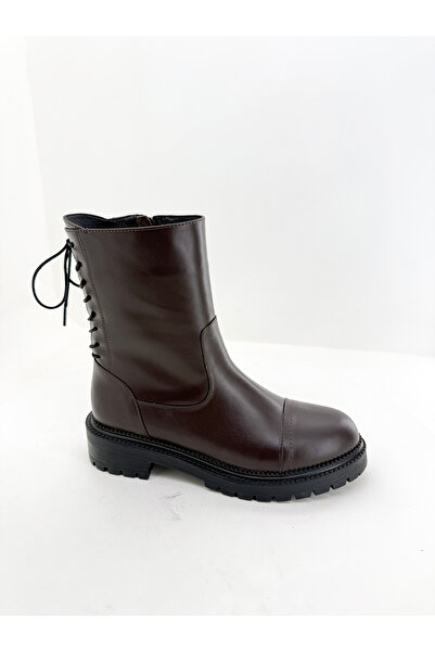 Deripabuc Genuine Leather Brown Women's Leather Boots Trc-7495