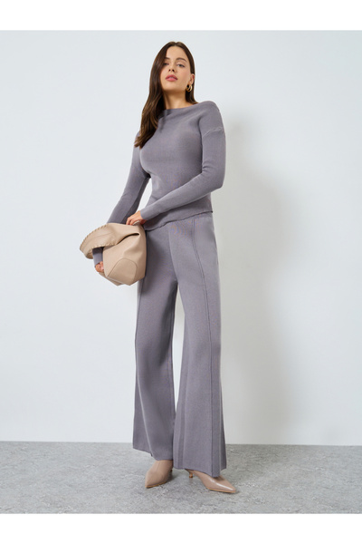 Styli Purple One Shoulder Knitted Top