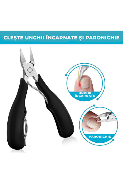 FUGO Clește unghii încarnate, Clește pedichiură inox, Instrument îngrijire pi...