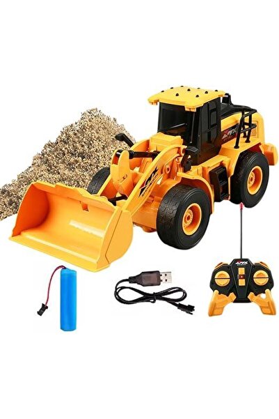Shem 1:24 Uzaktan Kumandalı Şarjlı 6 Kanallı Dozer Kepçe İş Makinası Oyuncağı