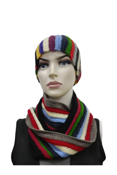 ENGIN Unisex Multi-Colored Special Design Hand Knitted Beanie