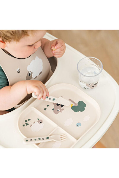 Done By Deer Foodie Tiny Farm Sand compartmentalized plate