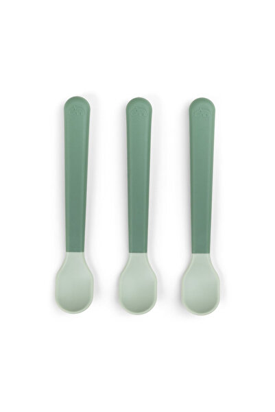 Done By Deer Set of 3 teaspoons Foodie Easy-Grip Green