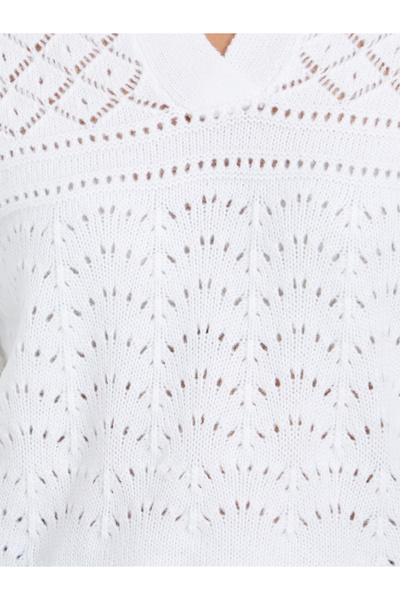 Styli White Knit Long Sleeve Top