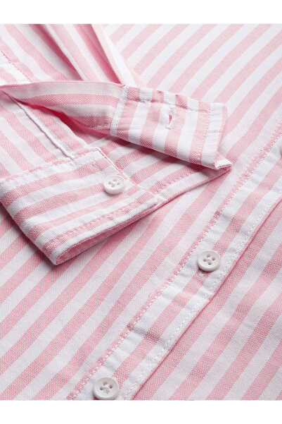 The Indian Garage Co By Styli Men Pink Striped Spread Collar Shirt