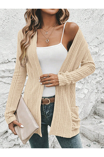 Take Two By Styli Women Ribbed Knit Front Open Shrug