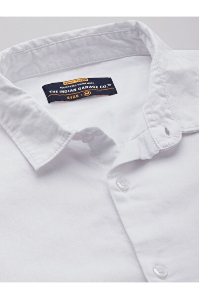 The Indian Garage Co By Styli Men White Regular Fit Solid Shirt