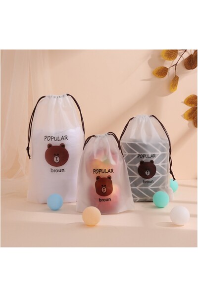 OEM Set of 10 Storage Bags with Drawstring, 30×40 cm, Transparent PVC